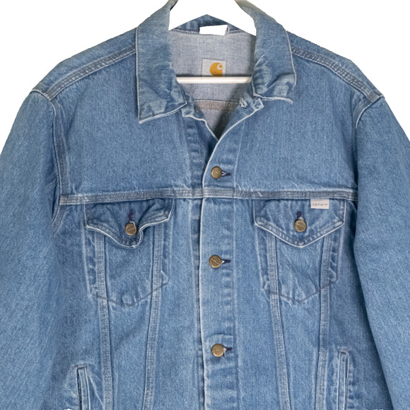 Carhartt Denim Truckers jacket 100 Anniversary 1889-1989 Men's Size M VTG 80's - Picture 3 of 15